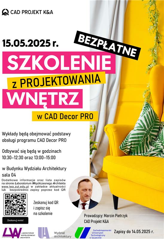 Zdjęcie przedstawia plakat na warsztaty z prgramu CadDecor